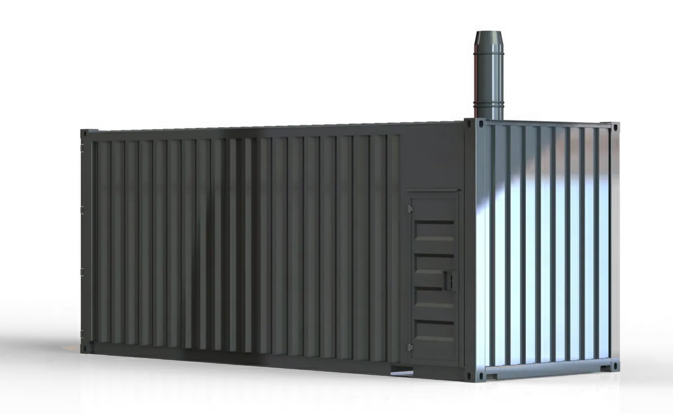 Grauer mobiler Heizcontainer