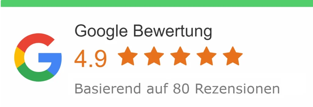 Google Bewertungen der Lindenfield GmbH im November 2022 4,9 Sterne bei 80 Bewertungen
